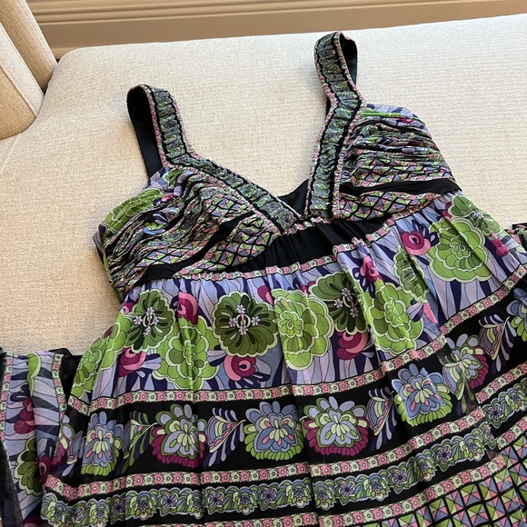NINE WEST dress maxi dress 2 multicolor floral sleeveless thick strap deep v - Picture 1 of 5